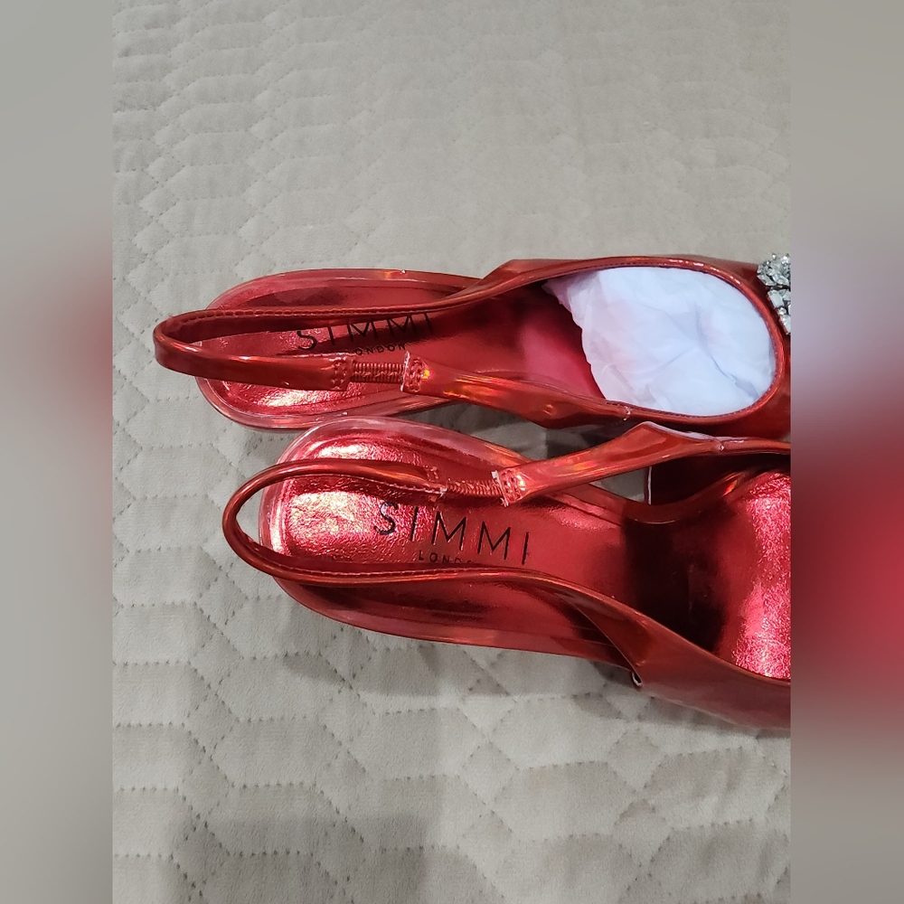 Simmi brand women's shoes, bright red color, size 39. - Picture 6 of 7
